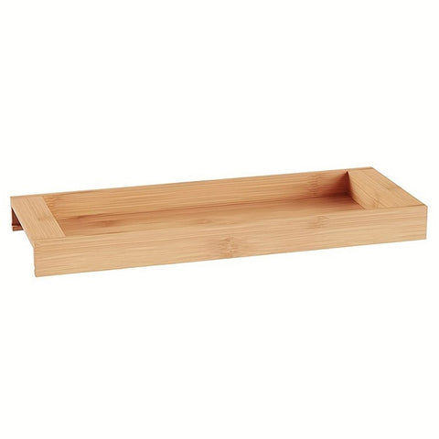 JJTZ Natural Bamboo Rectangular Tray Versatile Toilet Sink Tank Tray for Bathroom Counter Top