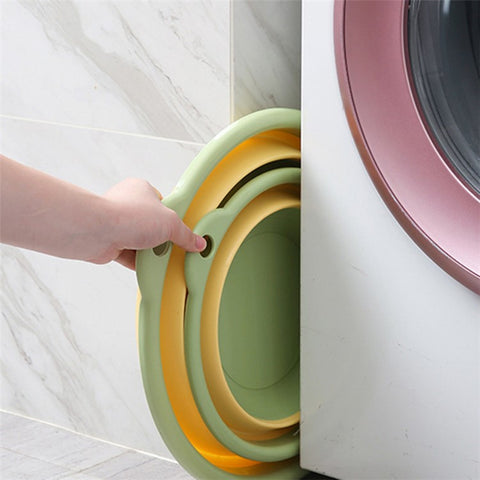 Thicken PP+TPR Collapsible Round Basin Space Saving Multipurpose Washbasin, Size S