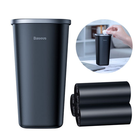 BASEUS Automotive Garbage Can Mini Trash Bin Rubbish Bin Portable Car Trash Can (Including 90Pcs Rubbish Bags)