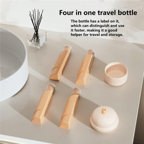 4-in-1 Travel Refillable Bottle Set Portable Squeezed Empty Lotion Shampoo Container