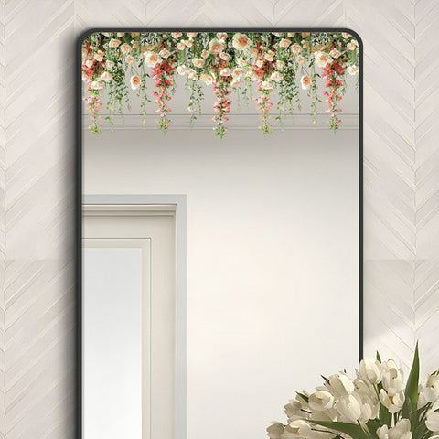 3Pcs Rose Vine Static Cling Window Film Bedroom Bathroom Shower Glass Decorative Privacy Sticker, 30x20cm