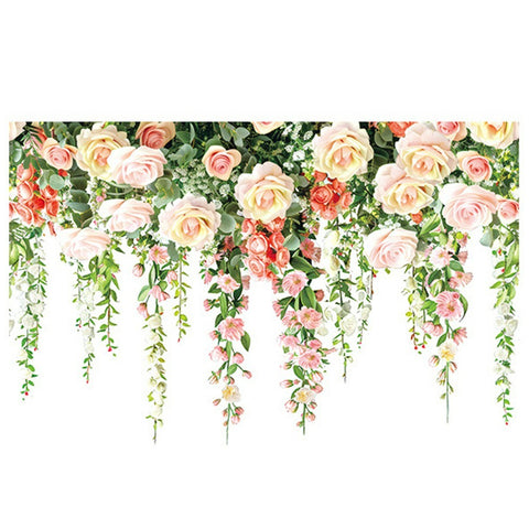 3Pcs Rose Vine Static Cling Window Film Bedroom Bathroom Shower Glass Decorative Privacy Sticker, 30x20cm