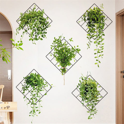 Flower Plant 3D Wall Stickers Living Room Classroom Corridor Background Wall Decor Decals Set