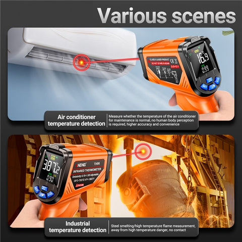 ANENG TH06 Digital Infrared Thermometer Temperature Gun -20 - 750 Degrees Celsius Handheld Non Contact Reverse Screen Industrial Tool