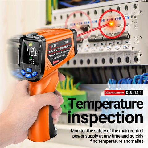 ANENG TH06 Digital Infrared Thermometer Temperature Gun -20 - 750 Degrees Celsius Handheld Non Contact Reverse Screen Industrial Tool
