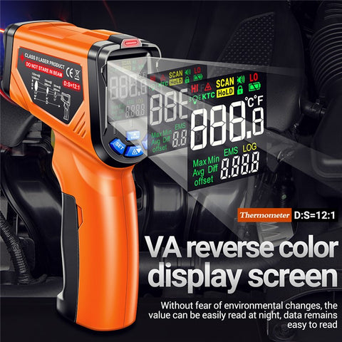 ANENG TH06 Digital Infrared Thermometer Temperature Gun -20 - 750 Degrees Celsius Handheld Non Contact Reverse Screen Industrial Tool