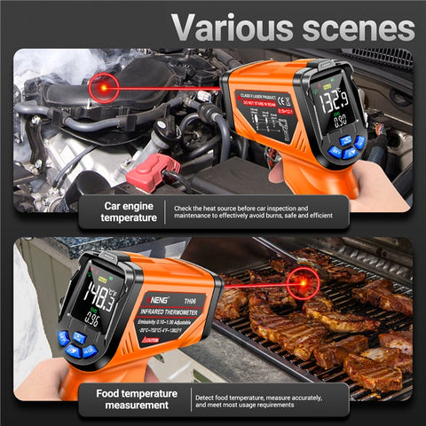 ANENG TH06 Digital Infrared Thermometer Temperature Gun -20 - 750 Degrees Celsius Handheld Non Contact Reverse Screen Industrial Tool