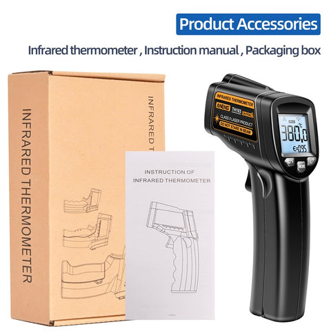 ANENG TH103 Digital Infrared Thermometer Temperature Gun -20 - 380 Degrees Celsius Handheld Non Contact Reverse Screen Industrial Tool