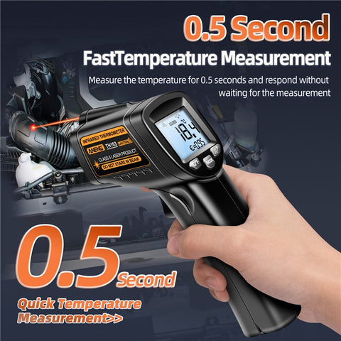 ANENG TH103 Digital Infrared Thermometer Temperature Gun -20 - 380 Degrees Celsius Handheld Non Contact Reverse Screen Industrial Tool