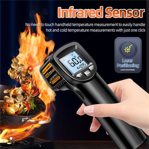 ANENG TH103 Digital Infrared Thermometer Temperature Gun -20 - 380 Degrees Celsius Handheld Non Contact Reverse Screen Industrial Tool