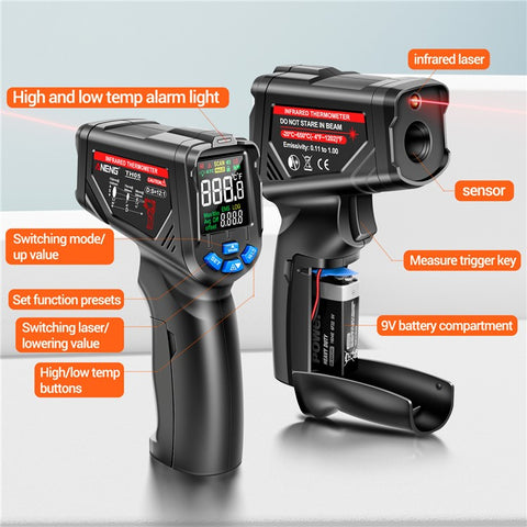 ANENG TH05 Portable Infrared Thermometers Handheld -20~650 Degree Temp Measurement with Digital Display