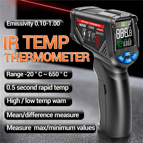 ANENG TH05 Portable Infrared Thermometers Handheld -20~650 Degree Temp Measurement with Digital Display