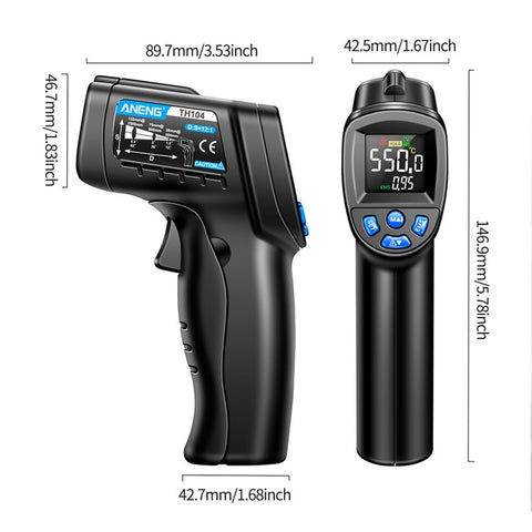 ANENG TH104 Color Display Infrared Thermometers Portable -50 to 550 Degree Temp Measurement for Industry, Kitchen