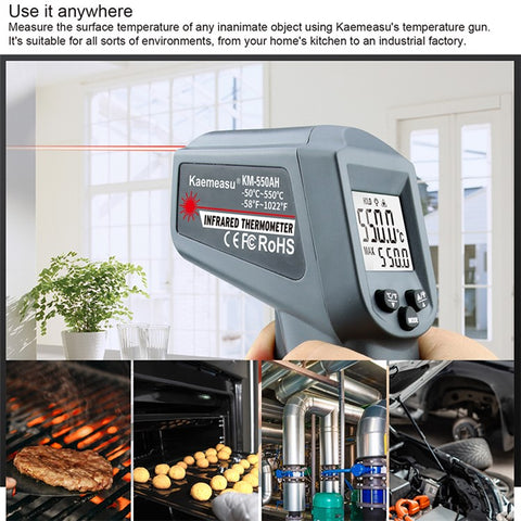 KAEMEASU KM-380AH Non-contact Industrial Infrared Thermometer Temperature Measuring Gun