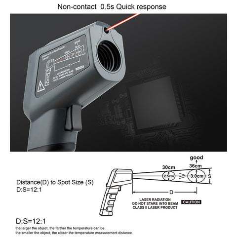 KAEMEASU KM-380AH Non-contact Industrial Infrared Thermometer Temperature Measuring Gun
