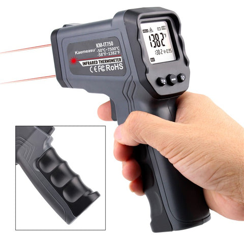 KAEMEASU KM-IT750 Digital Infrared Thermometer Double Laser Non-Contact Thermometer Gun