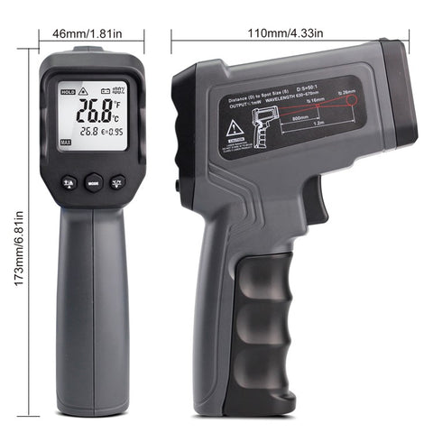KAEMEASU KM-IT1300 Handheld Digital Infrared Thermometer Double Laser Non-Contact Temperature Measuring Gun
