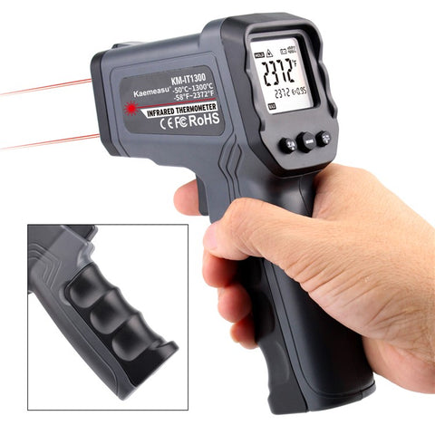 KAEMEASU KM-IT1300 Handheld Digital Infrared Thermometer Double Laser Non-Contact Temperature Measuring Gun