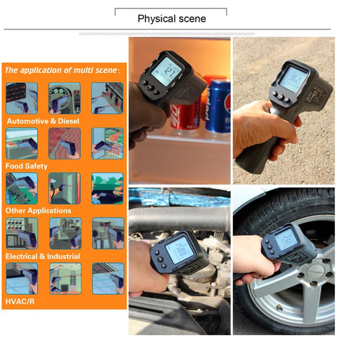 KAEMEASU KM-IT1300 Handheld Digital Infrared Thermometer Double Laser Non-Contact Temperature Measuring Gun