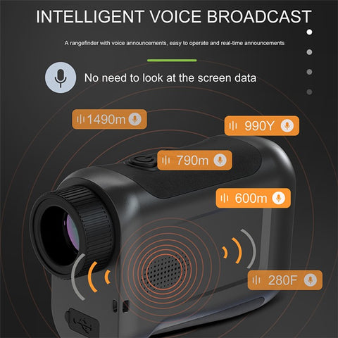 KAEMEASU KM-J1500H 5-1500m Voice Broadcast Golf Rangefinder Laser Golfing Range Finder Measuring Tool