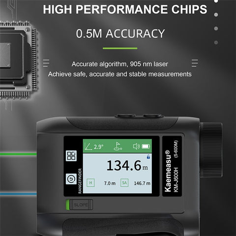 KAEMEASU KM-J1500H 5-1500m Voice Broadcast Golf Rangefinder Laser Golfing Range Finder Measuring Tool