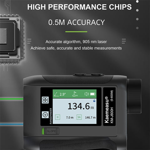 KAEMEASU KM-J600H 5-600m Outdoor Laser Golfing Range Finder Voice Broadcast Golf Rangefinder