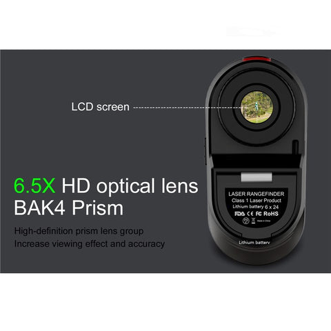 KAEMEASU KM-D600H Golfing Range Finder 5-600m Laser Rangefinder Built-in 450mAh Battery