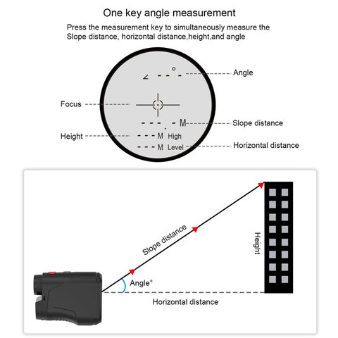 KAEMEASU KM-D600H Golfing Range Finder 5-600m Laser Rangefinder Built-in 450mAh Battery