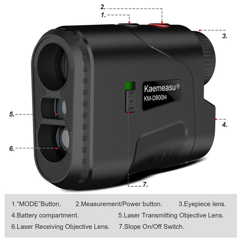 KAEMEASU KM-D800H Built-in 450mAh Battery Golfing Range Finder 5-800m Laser Golf Rangefinder