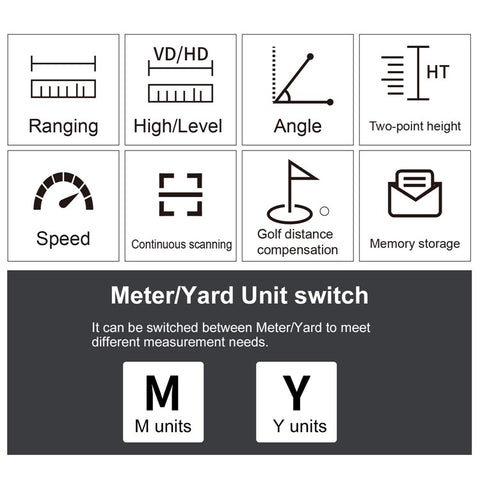 KAEMEASU KM-D1000H Golfing Range Finder 5-1000m Laser Golf Rangefinder Built-in Battery