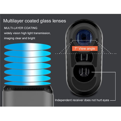 KAEMEASU KM-D1000H Golfing Range Finder 5-1000m Laser Golf Rangefinder Built-in Battery