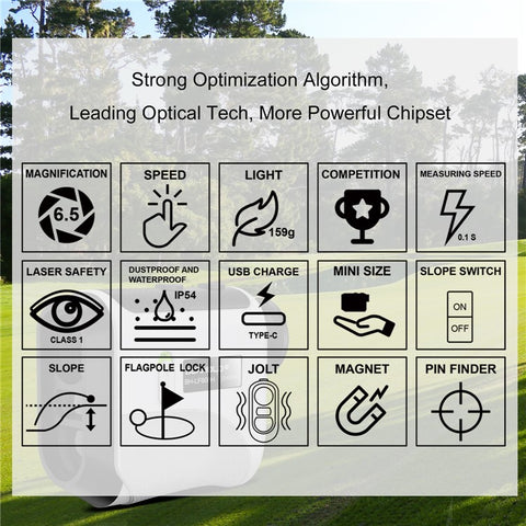 KAEMEASU KM-F600H Golfing Range Finder 5-600m 6.5X Magnification Laser Golf Rangefinder Built-in 450mAh Battery
