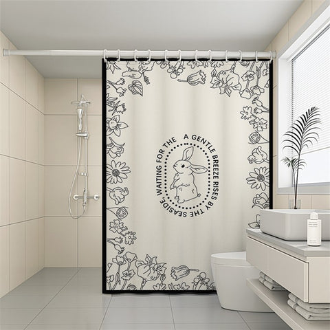 150x180cm Shower Curtain Waterproof Printing Pattern Washable Bath Curtain