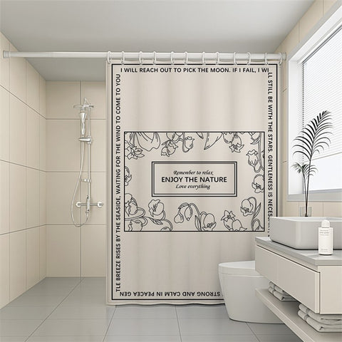 150x180cm Shower Curtain Waterproof Printing Pattern Washable Bath Curtain