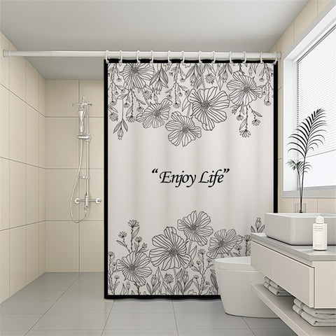 150x180cm Shower Curtain Waterproof Printing Pattern Washable Bath Curtain