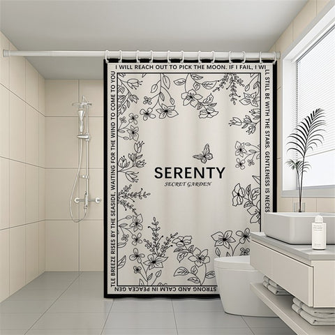 150x180cm Shower Curtain Waterproof Printing Pattern Washable Bath Curtain