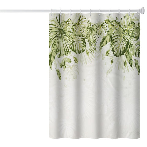 120x180cm Thicken Shower Curtain Fresh Plant Pattern Bathroom Polyester Shower Curtain