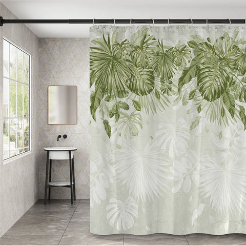 120x180cm Thicken Shower Curtain Fresh Plant Pattern Bathroom Polyester Shower Curtain