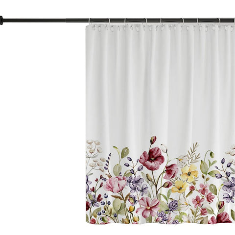 120x180cm Thicken Shower Curtain Fresh Plant Pattern Bathroom Polyester Shower Curtain