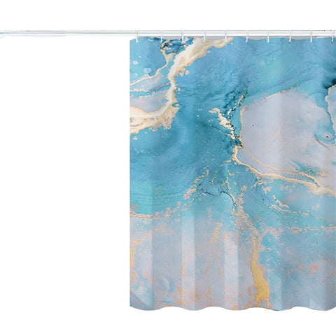 120x180cm 3D Marble Bathroom Shower Curtain Waterproof Fabric Shower Liner with Hooks