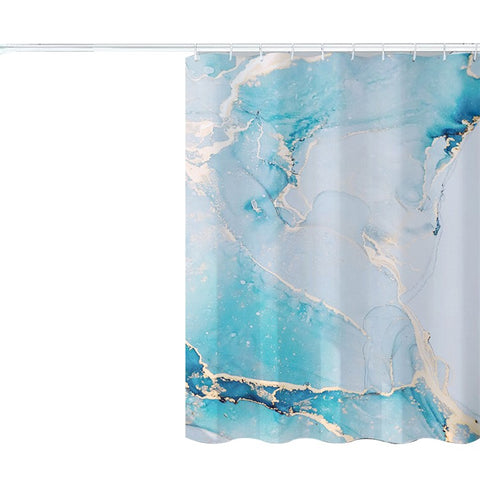 120x180cm 3D Marble Bathroom Shower Curtain Waterproof Fabric Shower Liner with Hooks