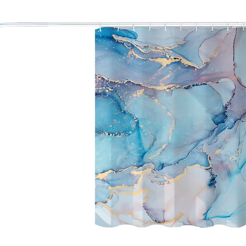 120x180cm 3D Marble Bathroom Shower Curtain Waterproof Fabric Shower Liner with Hooks
