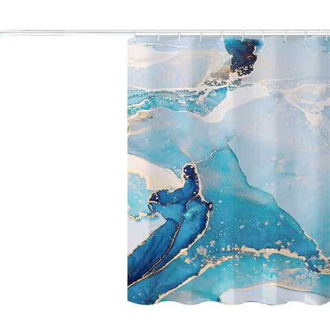120x180cm 3D Marble Bathroom Shower Curtain Waterproof Fabric Shower Liner with Hooks