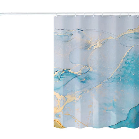120x180cm 3D Marble Bathroom Shower Curtain Waterproof Fabric Shower Liner with Hooks