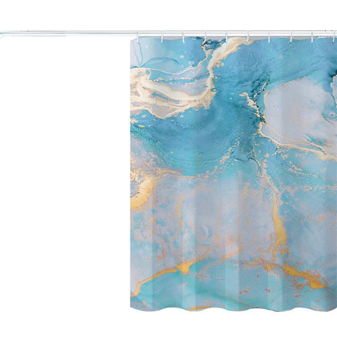 150x180cm Shower Curtain Decor 3D Marble Fabric Standard Tub Curtains Sets Light Penetration