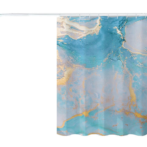 150x180cm Shower Curtain Decor 3D Marble Fabric Standard Tub Curtains Sets Light Penetration
