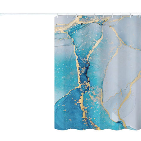 150x180cm Shower Curtain Decor 3D Marble Fabric Standard Tub Curtains Sets Light Penetration