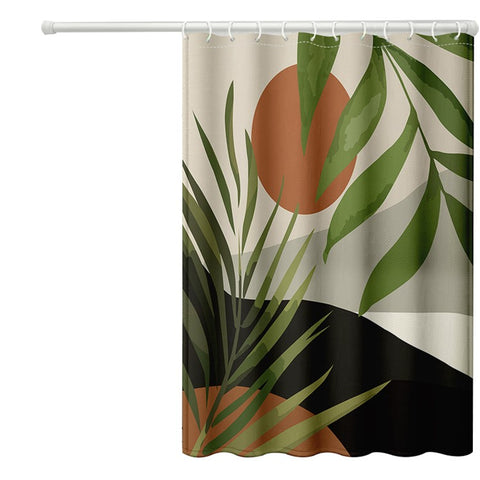 150x180cm Shower Curtain 3D Rainforest Pattern Bathroom Polyester Shower Curtain with 12 Hooks