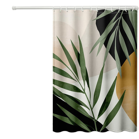 150x180cm Shower Curtain 3D Rainforest Pattern Bathroom Polyester Shower Curtain with 12 Hooks