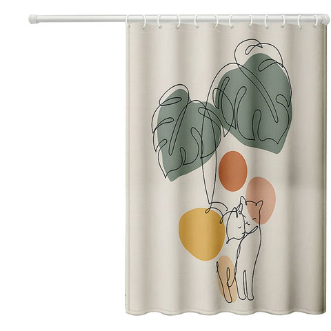 150x180cm Shower Curtain 3D Rainforest Pattern Bathroom Polyester Shower Curtain with 12 Hooks